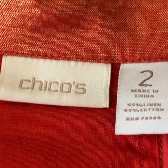 Women's Chico's Orange Iridescent Jacket - Chico's Size 2  (L/XL) - Picture 14 of 16